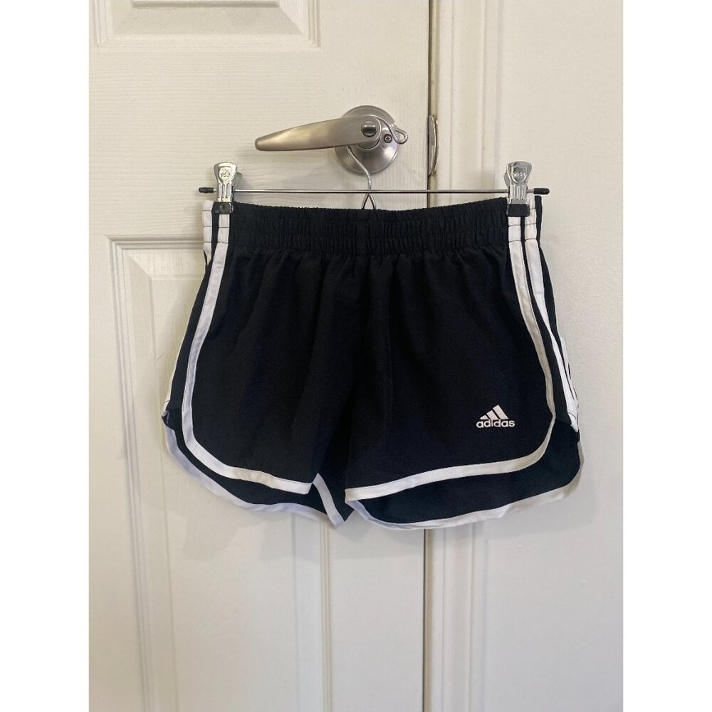 🖤 Adidas Black & White Trim Running Shorts – Women’s XS